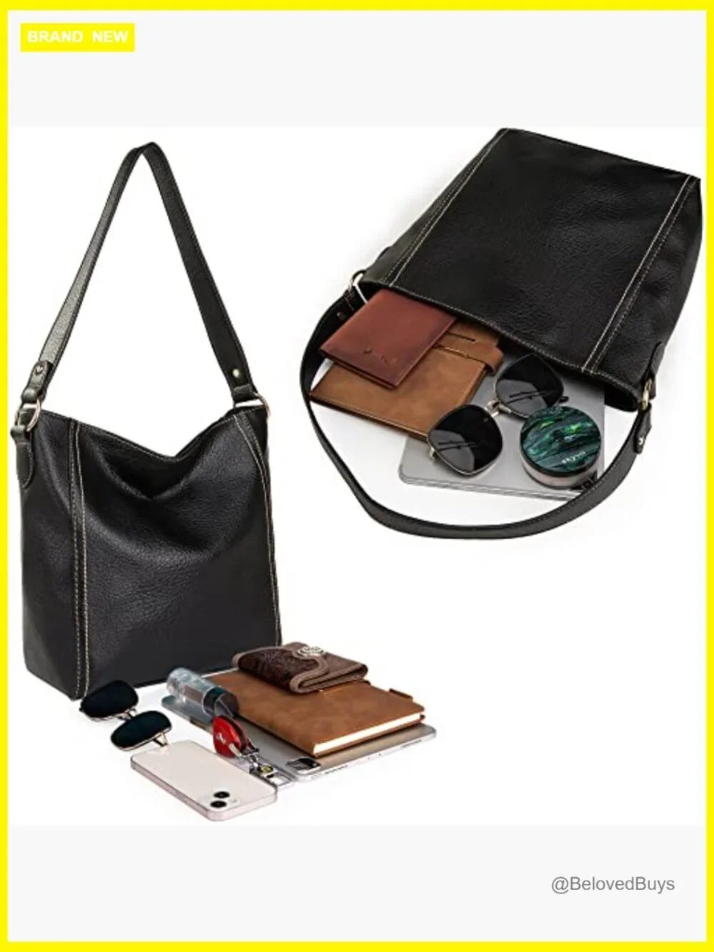 Vegan Leather Hobo Shoulder Bag Soft Medium Handbag